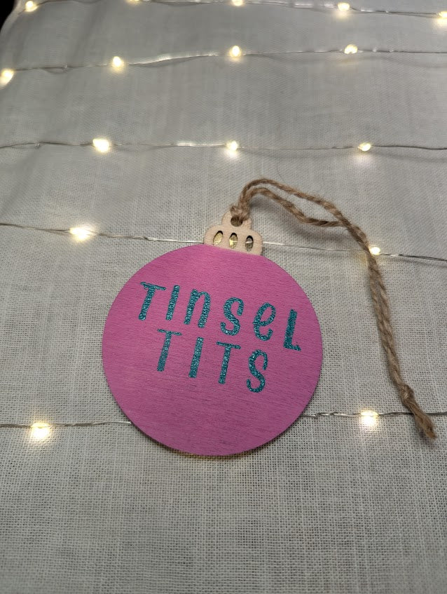 Tinsel Tits - Cheeky Swear Word Bauble