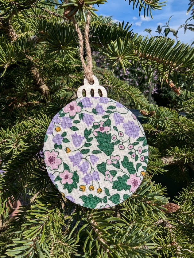 Violet Floral Handcrafted Wooden Ornament✨