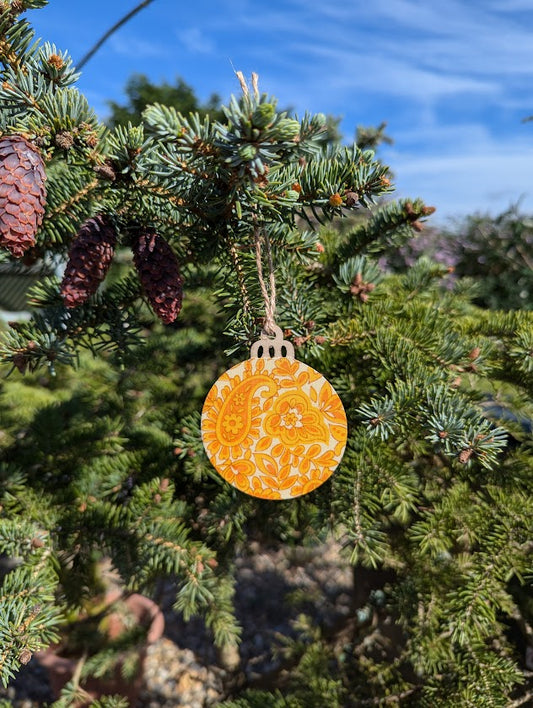 Sunshine Yellow Handcrafted Floral Wooden Ornament✨