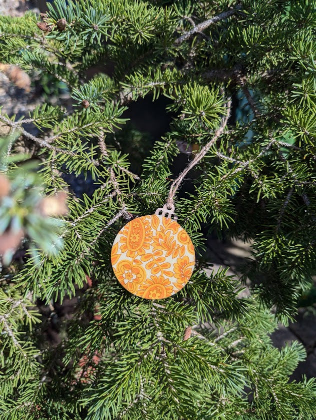 Sunshine Yellow Handcrafted Floral Wooden Ornament✨
