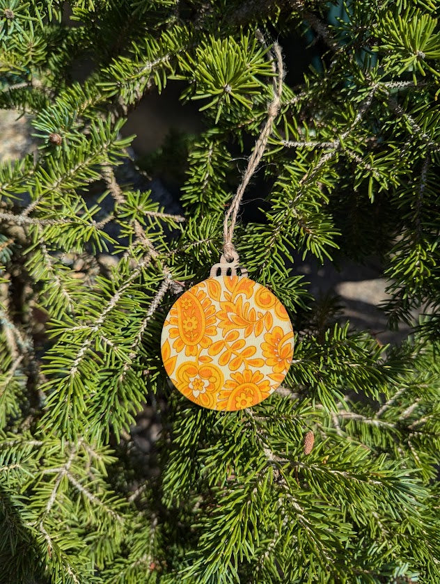 Sunshine Yellow Handcrafted Floral Wooden Ornament✨