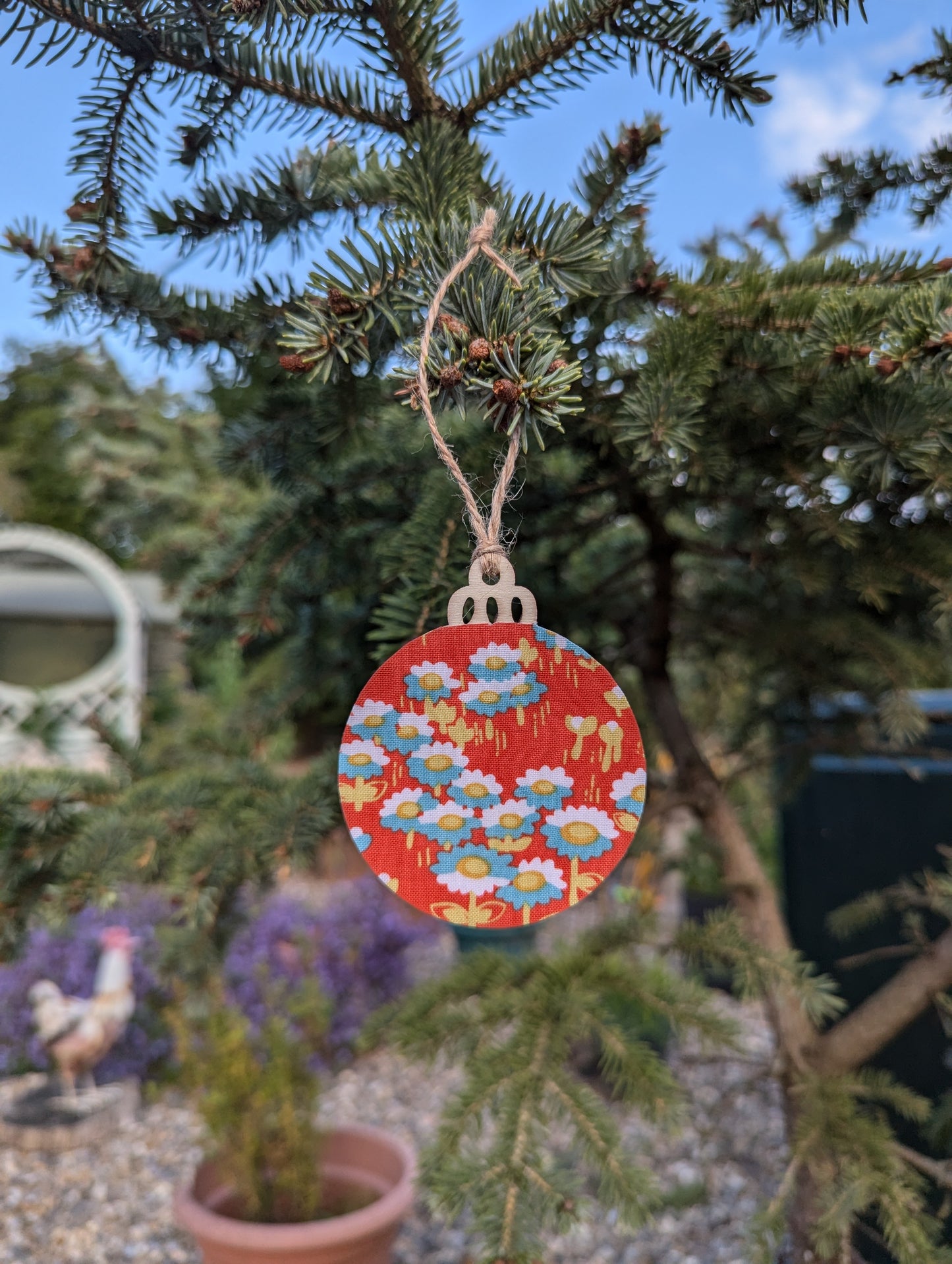 Retro Orange Handcrafted Wooden Ornament✨