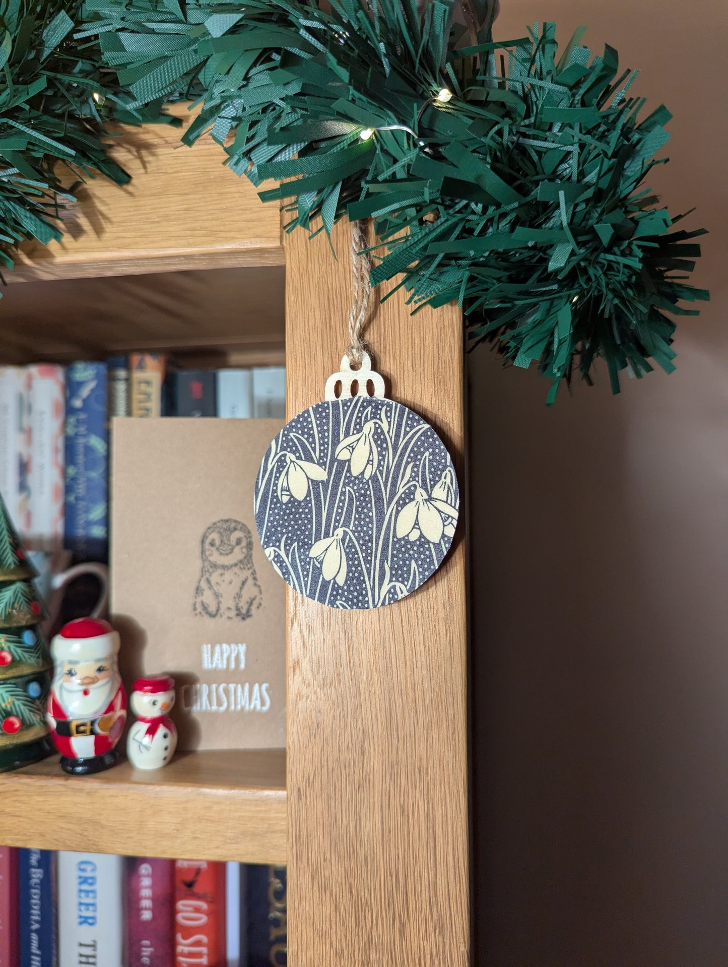 Liberty Tana Lawn Fabric Black Snowdrops Handmade Bauble