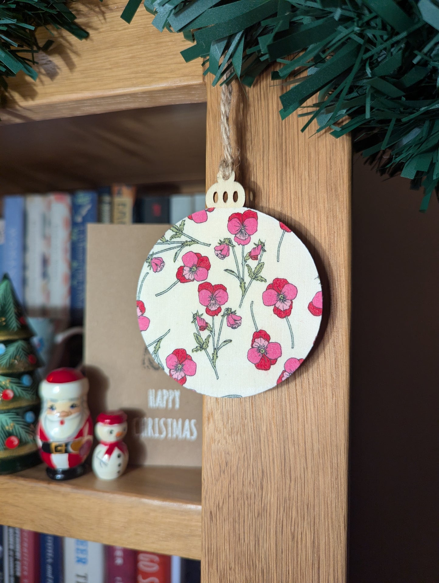 Liberty London Tana Lawn Poppy and Daisy Handmade Bauble