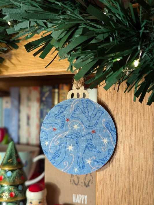 Liberty Tana Lawn Fabric Dove Handmade Bauble