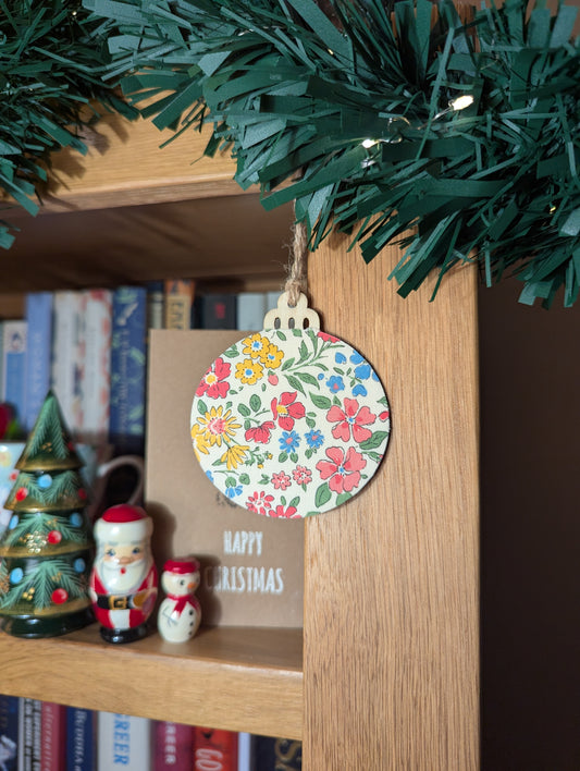 Liberty London Tana Lawn Sherbet flowers Handmade Bauble
