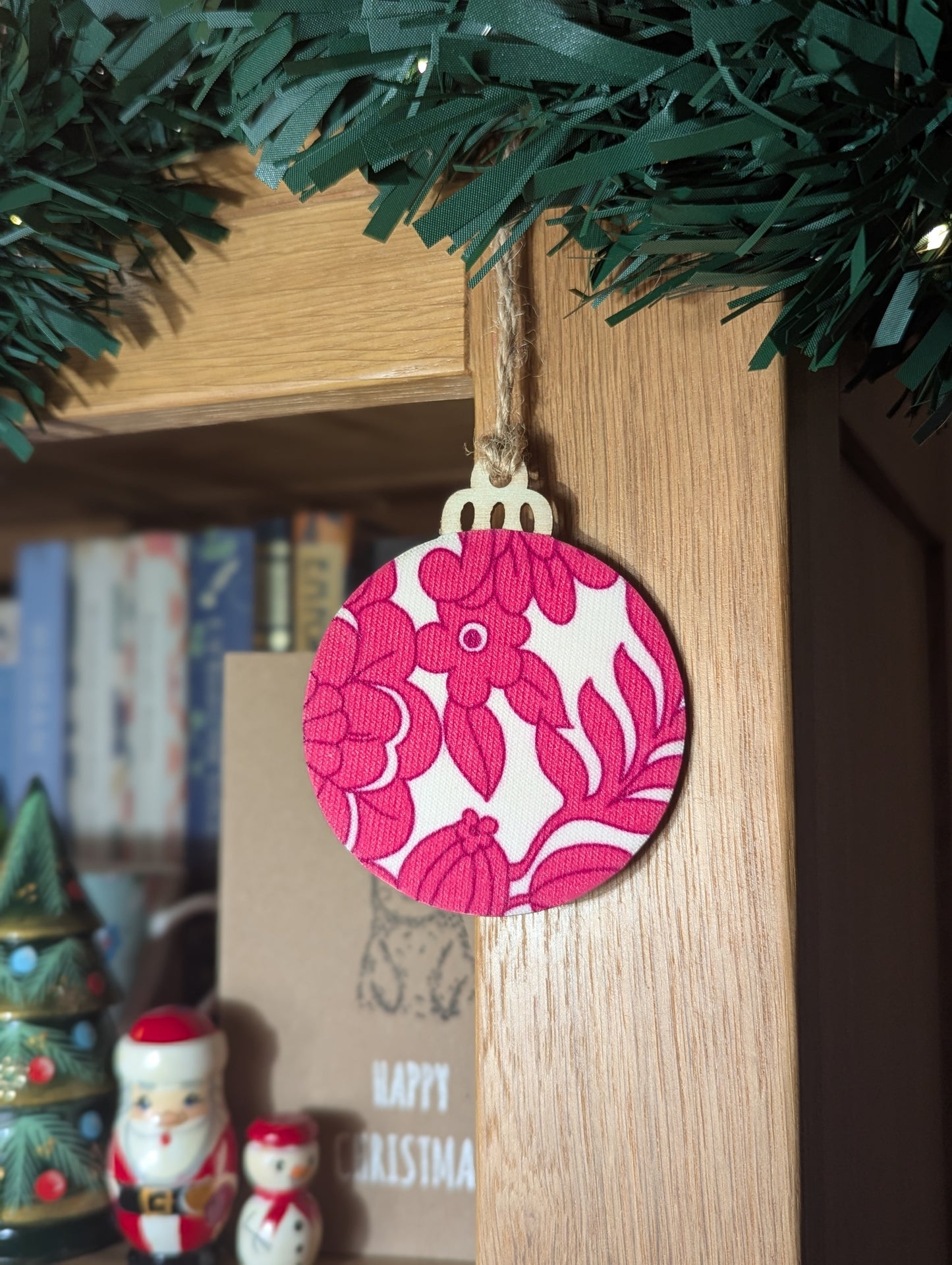 Retro Pink Wooden Bauble💖