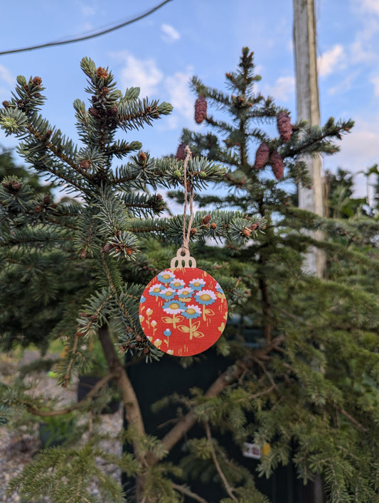 Retro Orange Handcrafted Wooden Ornament✨