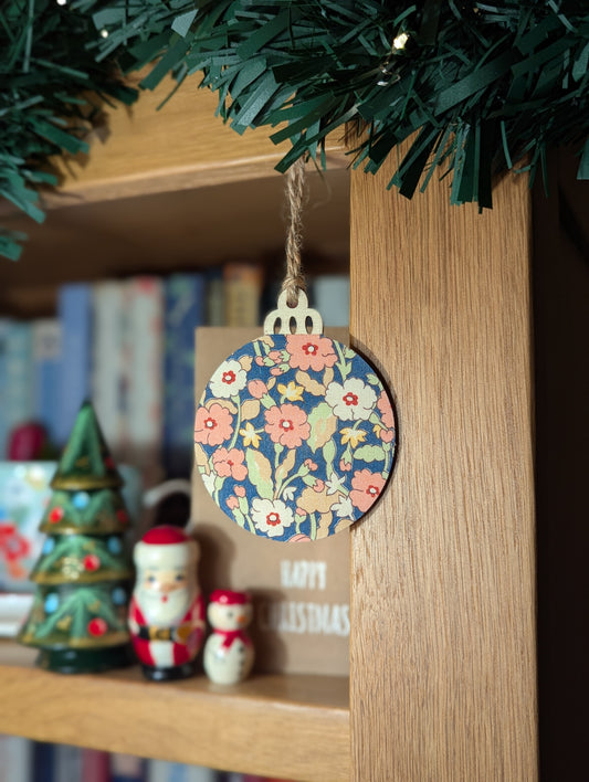 Liberty Tana Lawn Fabric Navy Blue Handmade Bauble