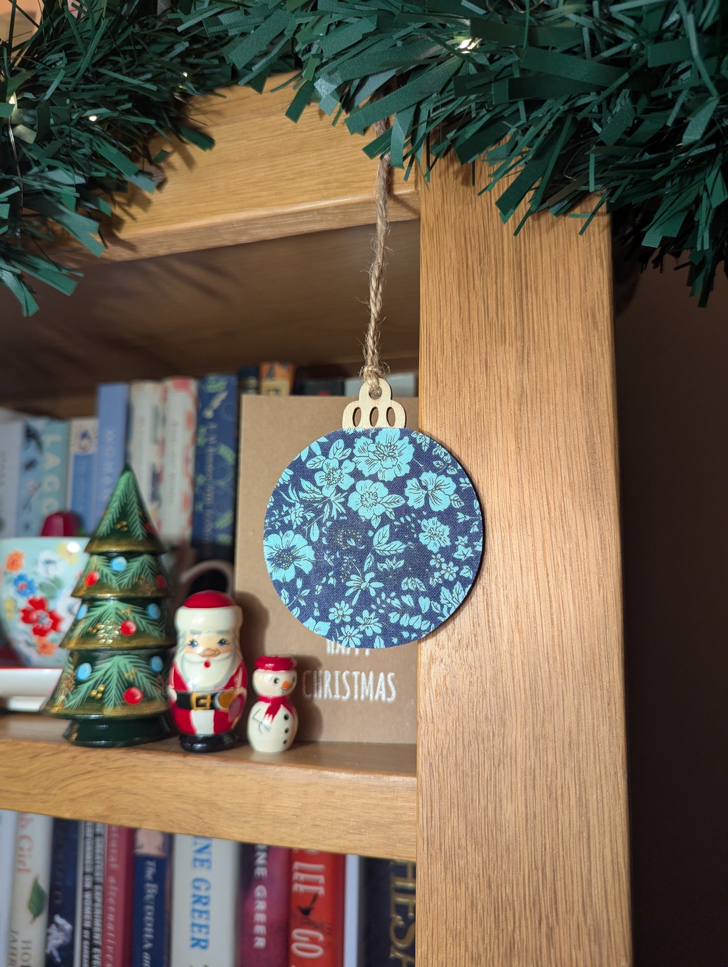 Liberty Tana Lawn Fabric Navy & Light Blue Handmade Bauble