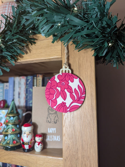 Retro Pink Wooden Bauble💖
