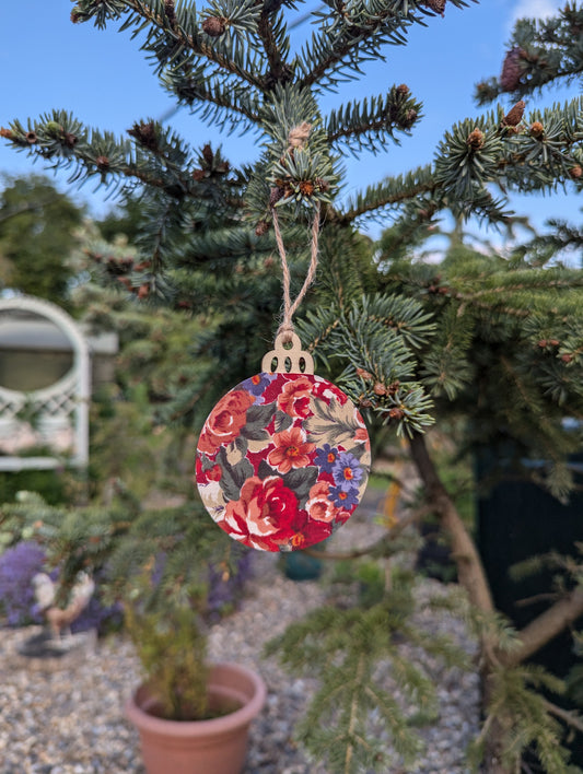 Floral Handcrafted Wooden Ornament✨